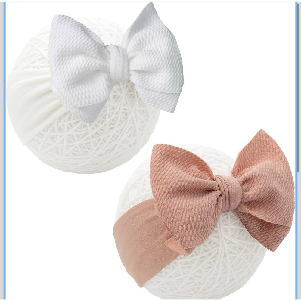 Baby Girl Headbands - Nylon Bow Hair Accessories for Newborn Infants, Toddlers (